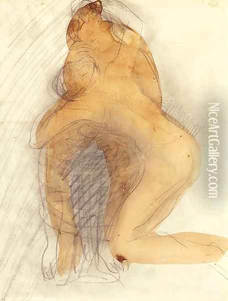 Les amants Oil Painting - Auguste Rodin