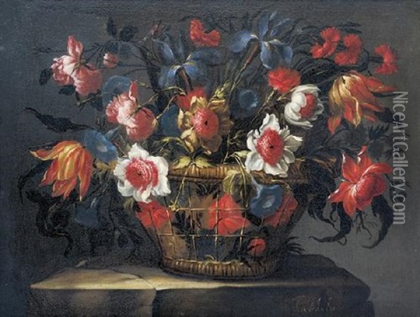 Cesta De Flores Oil Painting - Juan De Arellano