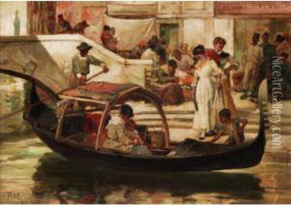 Market Day, Venice Oil Painting - William Henry Pike
