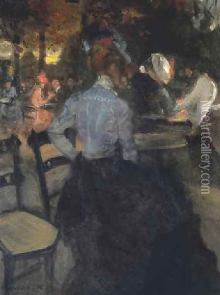 The Cafe Oil Painting - Alfred Henry Maurer