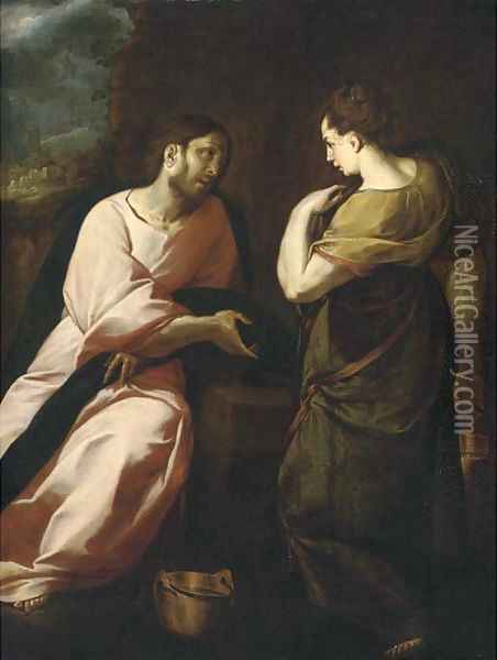 Christ and the Woman of Samaria Oil Painting - Annibale Carracci