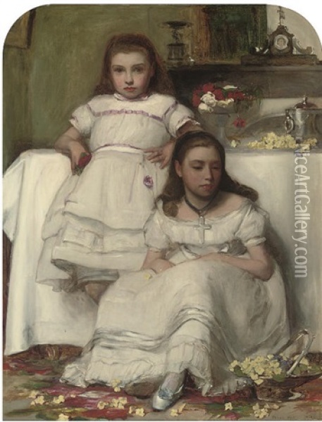 Sisters Oil Painting - Francis Montague (Frank) Holl