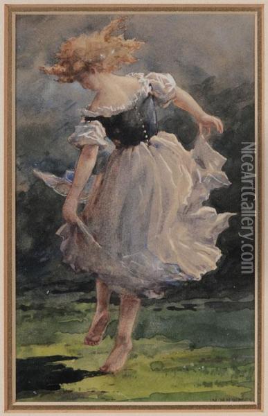 Dancing Red-haired Girl Oil Painting - William Henry Holmes