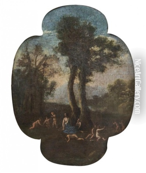 Scene Champetre A La Nymphe Et Aux Putti Oil Painting - Cornelis Van Poelenburgh