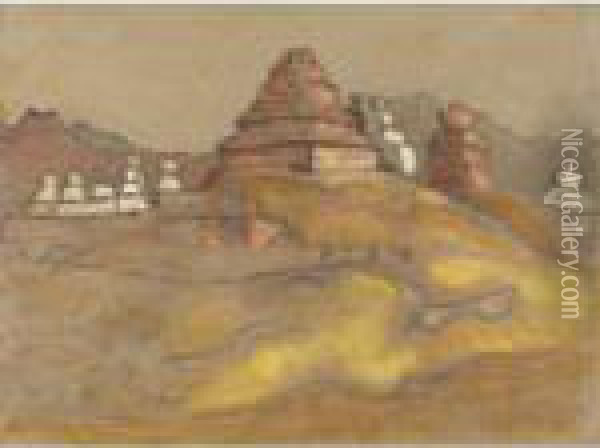 Ladakh, 1925 Or 1926 Oil Painting - Nicolaj Konstantinov Roerich