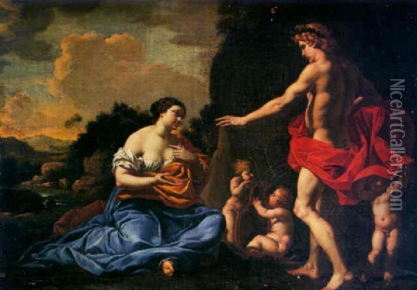 Apollon Et La Deesse Themis Oil Painting - Francois (le Bourguignon) Perrier