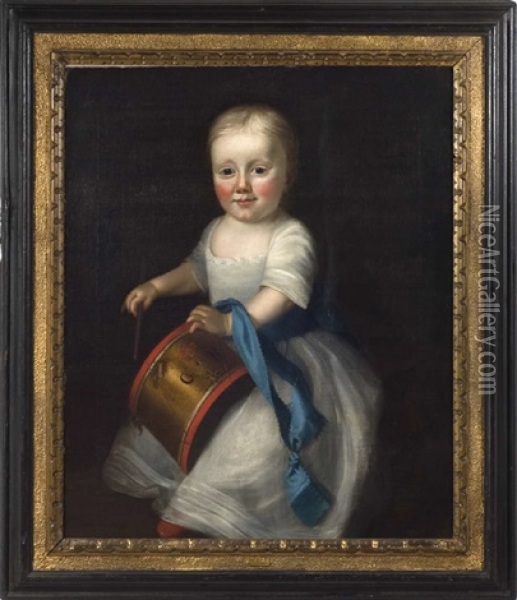 Portrait Of A Young Boy With A Drum Oil Painting - Joseph Blackburn