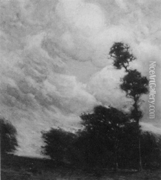 Windblown Trees Oil Painting - Sidney W. Probert