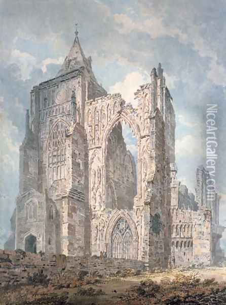 Crowland Abbey Lincolnshire Oil Painting - Thomas Girtin
