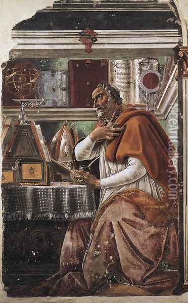 St Augustine 1480 Oil Painting - Sandro Botticelli