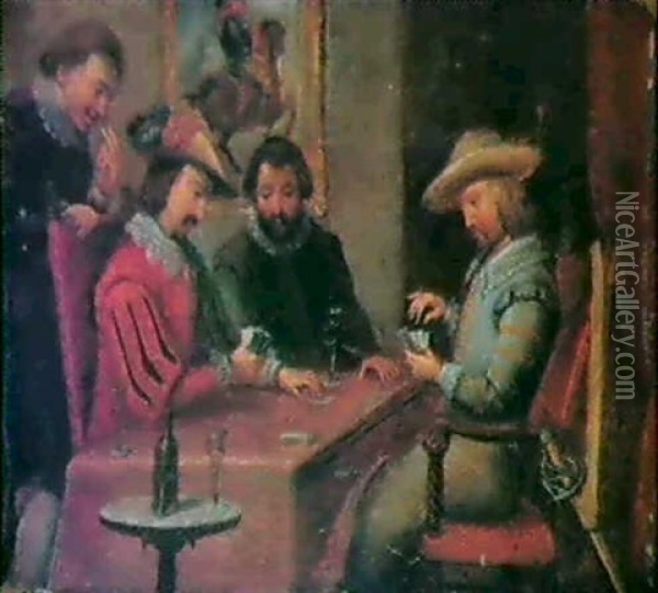 Giocatori Di Carte Oil Painting - Pieter Jacobsz. van Laer