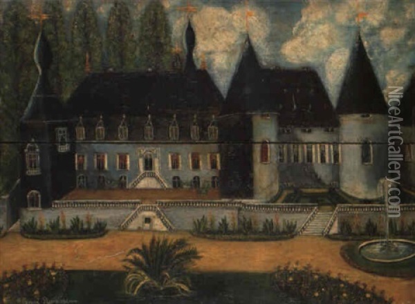 Vue D'un Chateau Oil Painting - Henri Rousseau
