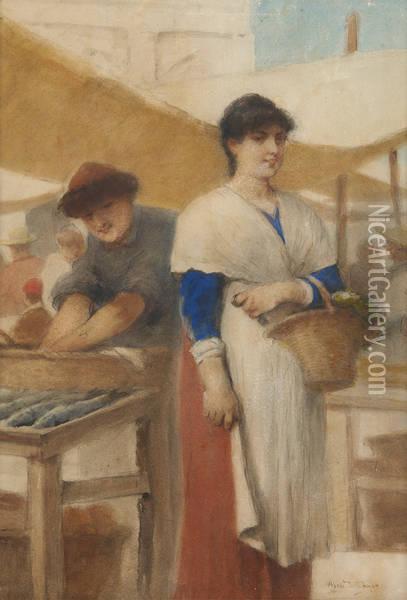 Aumarche Oil Painting - Cesare Felix dell' Acqua