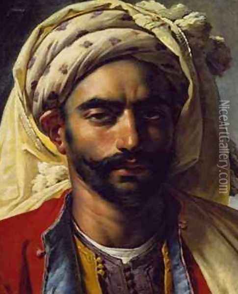 Portrait of Mustapha Oil Painting - Anne-Louis Girodet de Roucy-Triosson