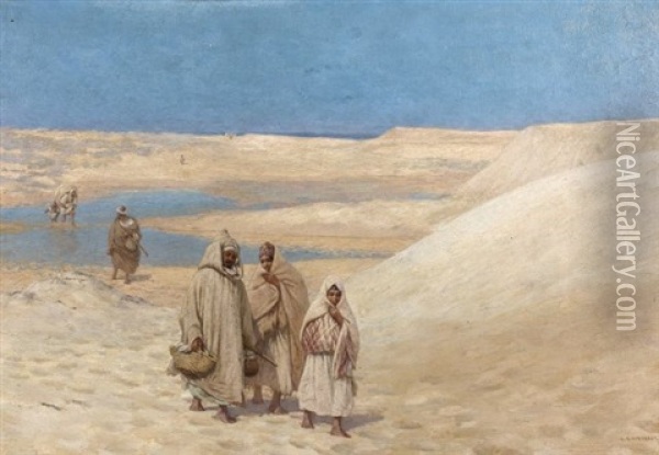 Personnages Dans Les Dunes Oil Painting - Louis Auguste Girardot