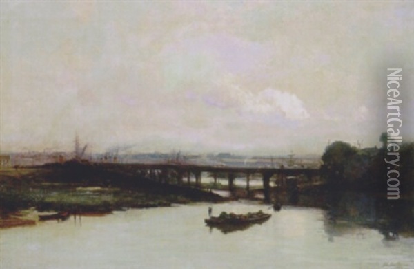 On The River Oil Painting - John Ford Paterson