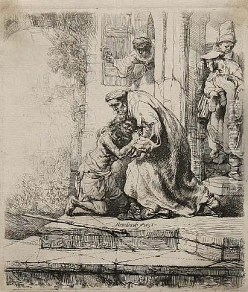 Il Ritorno Del Figliol Prodigo Oil Painting - Rembrandt Van Rijn