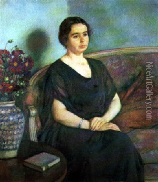 Portrait De Madame Dubois Oil Painting - Theo van Rysselberghe