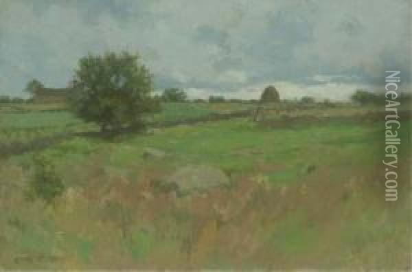 Haystack On The Horizon Oil Painting - Charles Warren Eaton