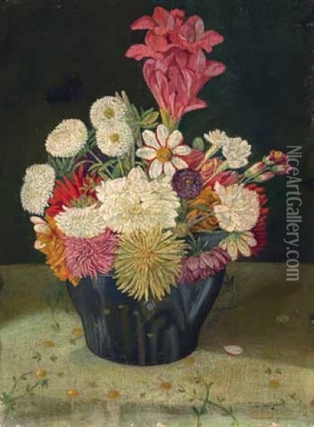 Blumenstillleben Oil Painting - Oskar Weiss