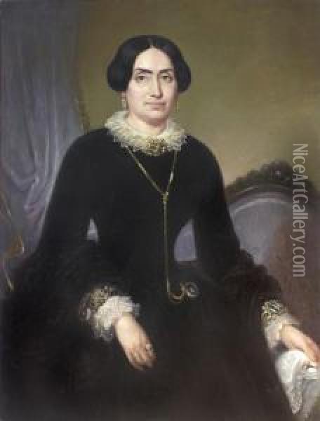 Retratos De Dama Y Caballero Oil Painting - Raymond Auguste Quinsac Monvoisin