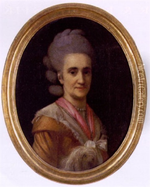 Portraet Af En Dame I Rosa Kjole Oil Painting - Virgilius Erichsen