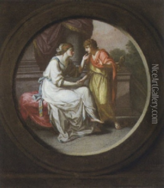 Aethra Und Theseus Oil Painting - Georg Friedrich Adolf Schoener