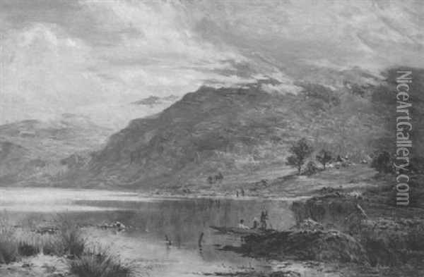 Cwm Bwchan Near Harlech, North Wales Oil Painting - William E. Harris