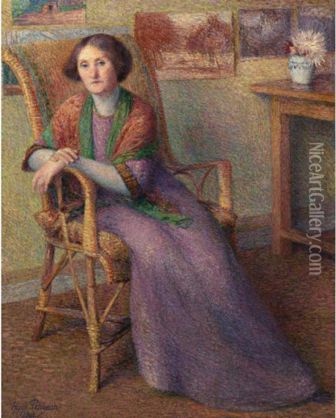 Portrait De Sa Femme Oil Painting - Hippolyte Petitjean