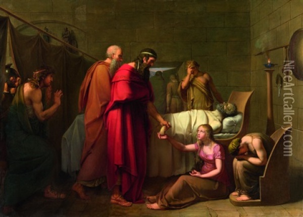 Le Testament D'eudamidas Oil Painting - Philippe-Jacques van Bree