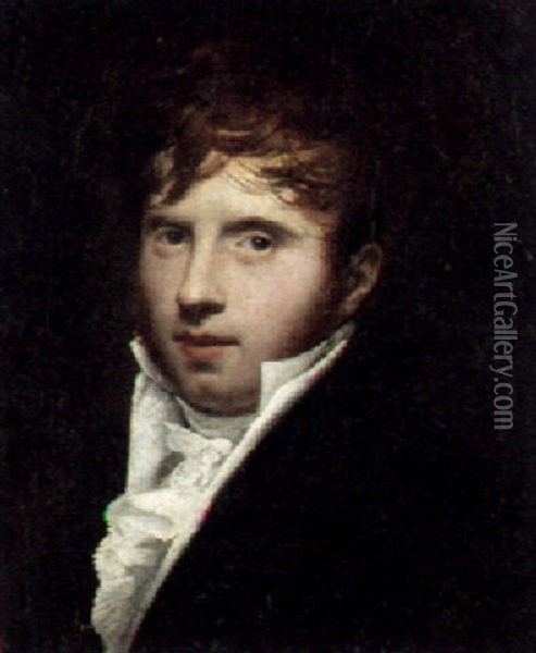Portrait Of The Artist As A Young Man Oil Painting - Alexandre Charles Guillemot
