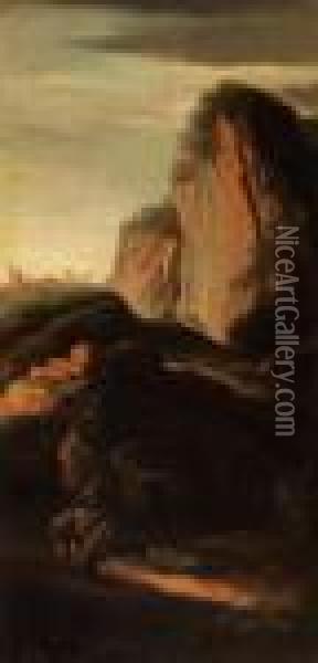 Landschaft Mit Figurenstaffage Oil Painting - Salvator Rosa