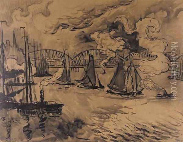 Rotterdam, la Meuse Oil Painting - Paul Signac