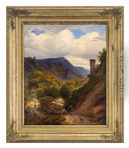 Romantische Landschaft Oil Painting - Arnold Schulten