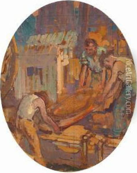 Men At Work Oil Painting - Alson Skinner Clark