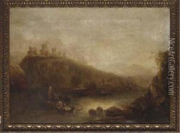 A View Along The Rhine Oil Painting - Joseph Horlor