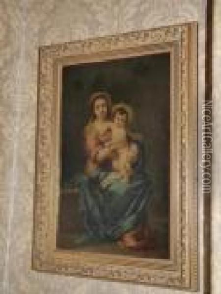 Madonna Of The Rosary Oil Painting - Bartolome Esteban Murillo