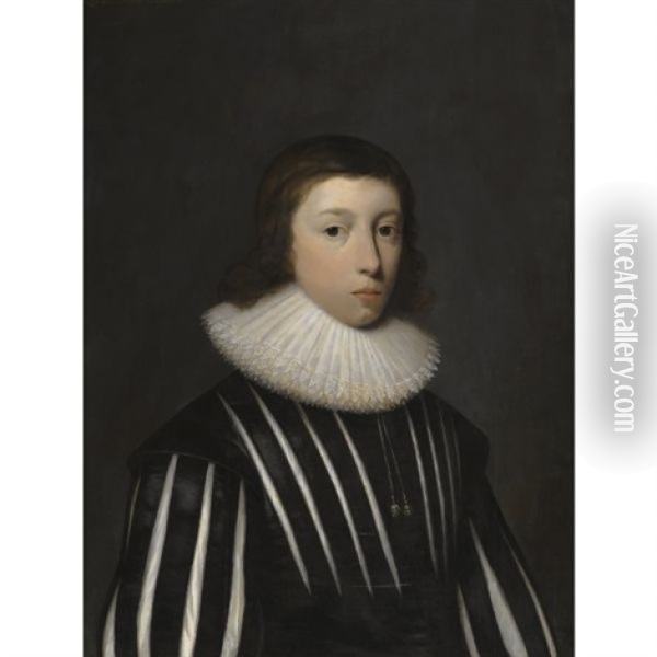 Portrait Of John Heath (1614-1672) Oil Painting - Cornelis Jonson Van Ceulen