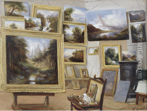 L'atelier Du Peintre Charles Guigon Oil Painting - Guigon Fanny
