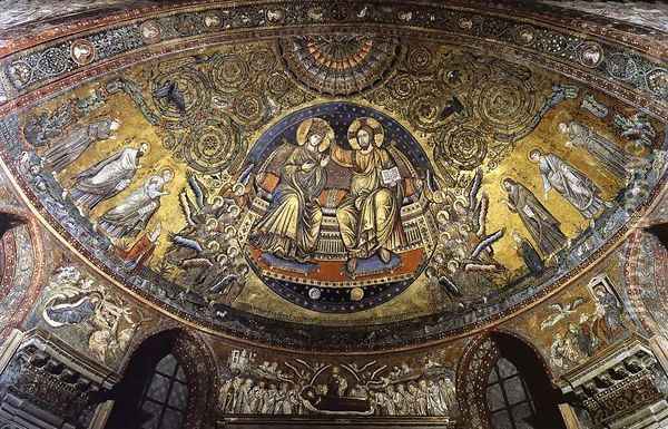 Christ Crowning the Virgin Oil Painting - Jacopo Torriti