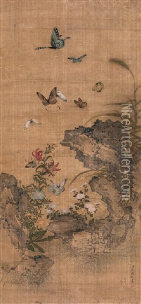 Flowers And Birds Oil Painting -  Shen Huan