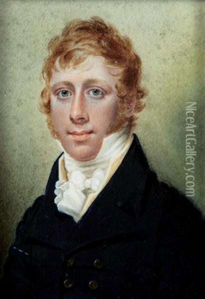 Portrait Of A Gentleman Oil Painting - William Hudson