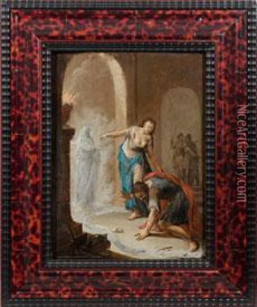 Saul Und Die Hexe Von Endor Oil Painting - Januarius Zick