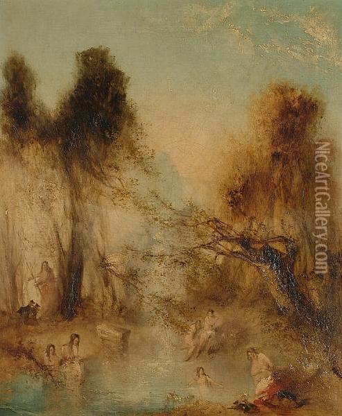 The Bathing Pool Oil Painting - Joseph Mallord William Turner