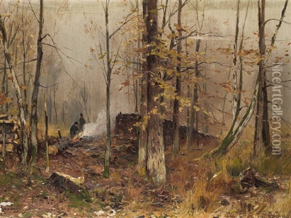 Forest Near Tussein Oil Painting - Walter Moras
