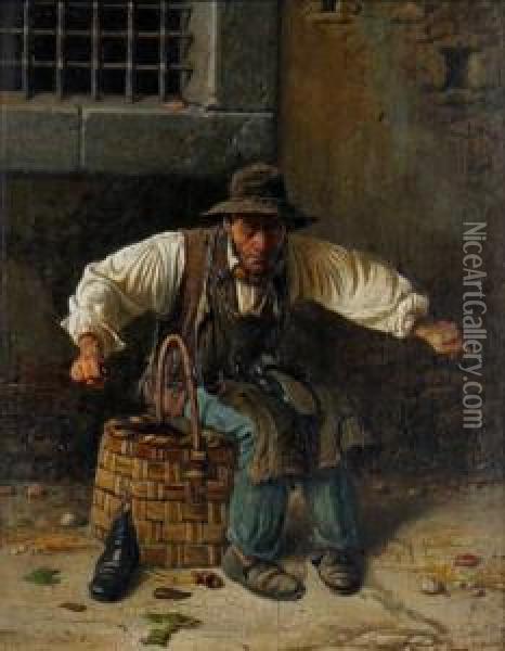 The Cobbler Oil Painting - Vincenzo Vaccaro