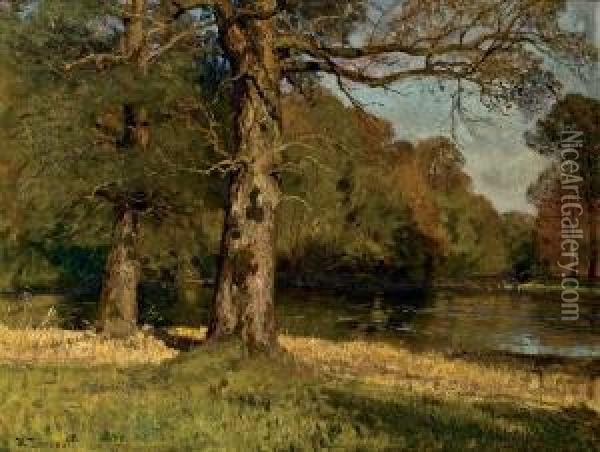 Herbstlandschaft Oil Painting - Hugo Darnaut