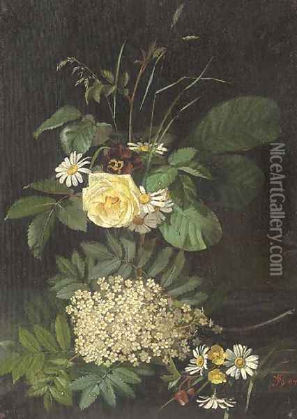 Wild flowers Oil Painting - Johann Laurentz Jensen