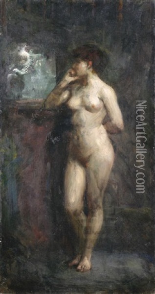 Stehender Weiblicher Akt Oil Painting - Georg Papperitz