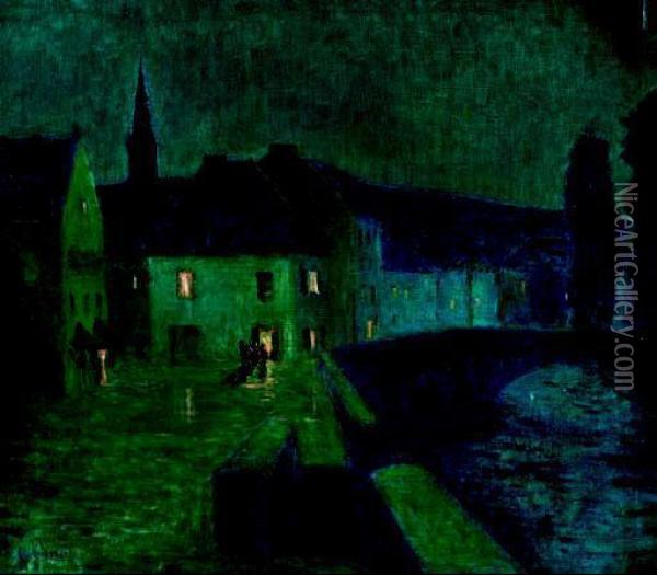 Pont-aven La Nuit Oil Painting - Gustave Loiseau